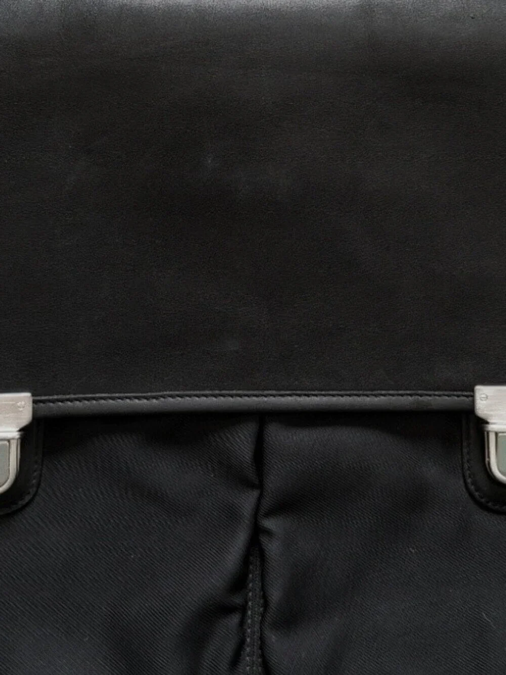 Vintage Coach Black Leather Nylon Laptop Briefcase Lay Flat Messenger Bag 5773